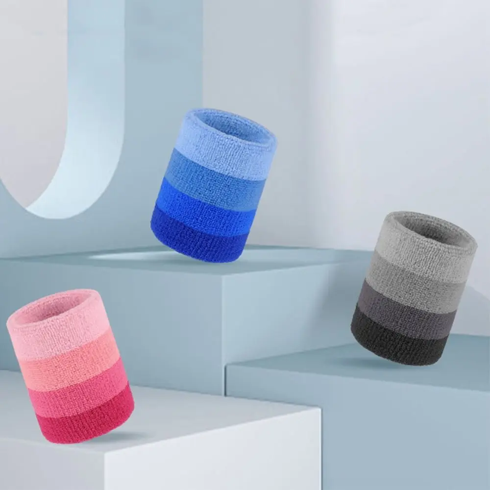 

2pcs/pair Colorful Tennis Wristband Elastic Breathable Sport Wristband Gradient Soft Yoga Wrist Wrap Protect The Wrist Joint
