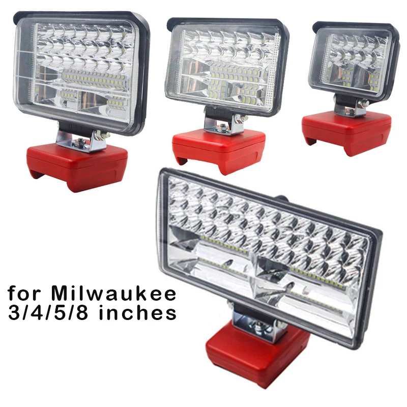 3/4/5/8 Inch Electric LED For Milwaukee M&18 18V Li-Ion Battery Portable Lamp Indoor Outdoors Spotlight Lighting Work Light