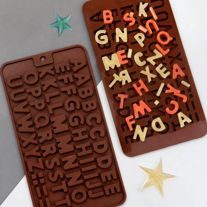 New Silicone Letter & Number Chocolate Molds Set Alphabets & Numbers Baking Tools with Happy Birthday Cake Decors Fondant Molds view 5