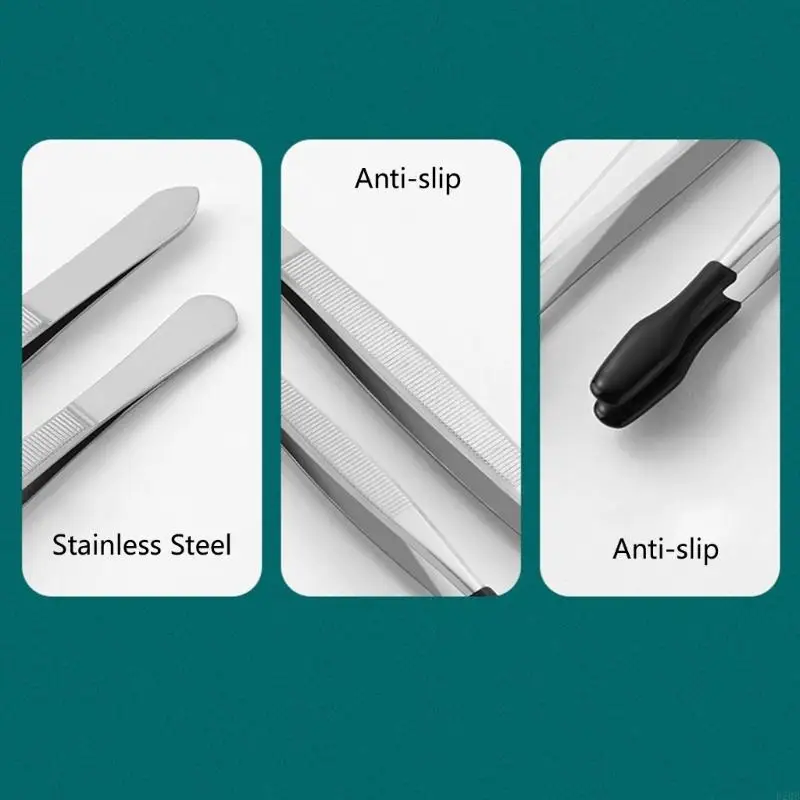 For Coin Stamps Eyelash Application Nonslip Grip Stainless Steel Tweezers - view 3