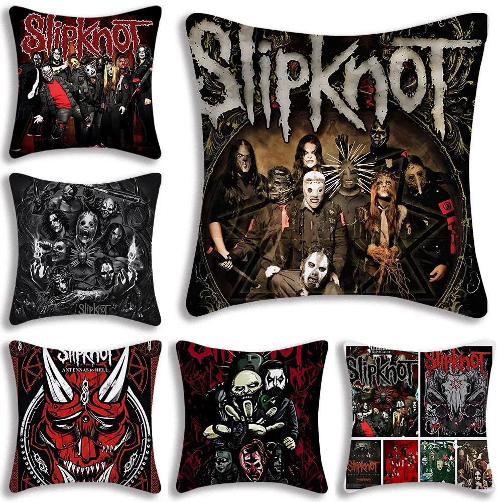 Classic Heavy Metal Rock S-Slipknots Pillow Covers Sofa Decorative Home Double-sided Printing Short Plush Cute Cushion Cover