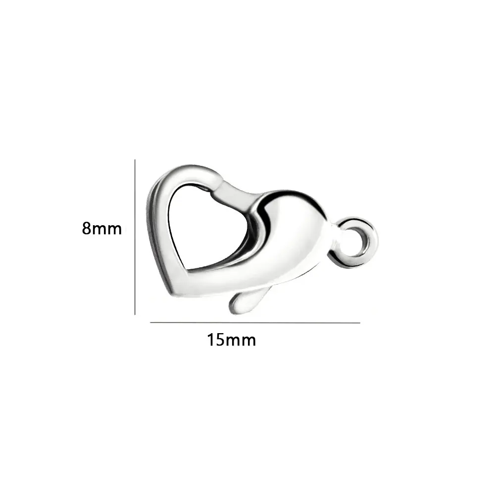 5Pcs Stainless Steel Heart Ring Clasps Hooks Connectors for DIY Necklace Bracelet Jewelry Making Findings