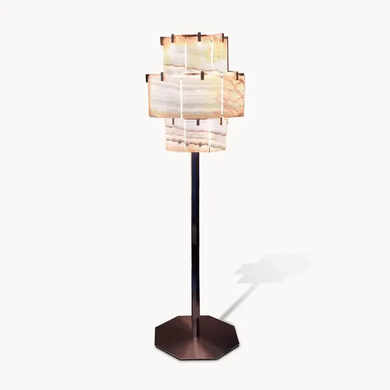 Modern Marble Style Floor Lamp Luxury Nordic Indoor Metal Standing Light for Living Room Bedroom Hotel Decor