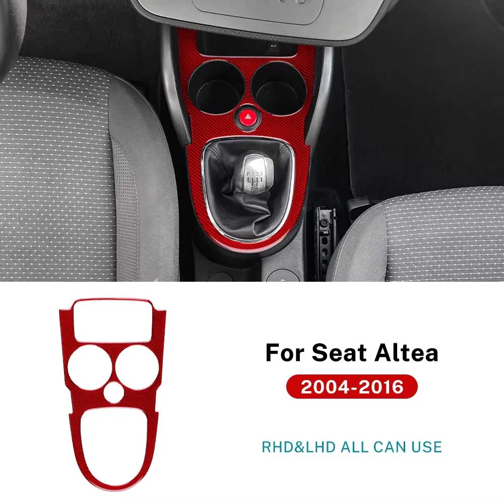 Real Soft Carbon Fiber Sticker For Seat Altea 2004-2009 2010 2011 2012 2013 2014 2015 2016 LHD RHD Car Gear Shift Frame Panel