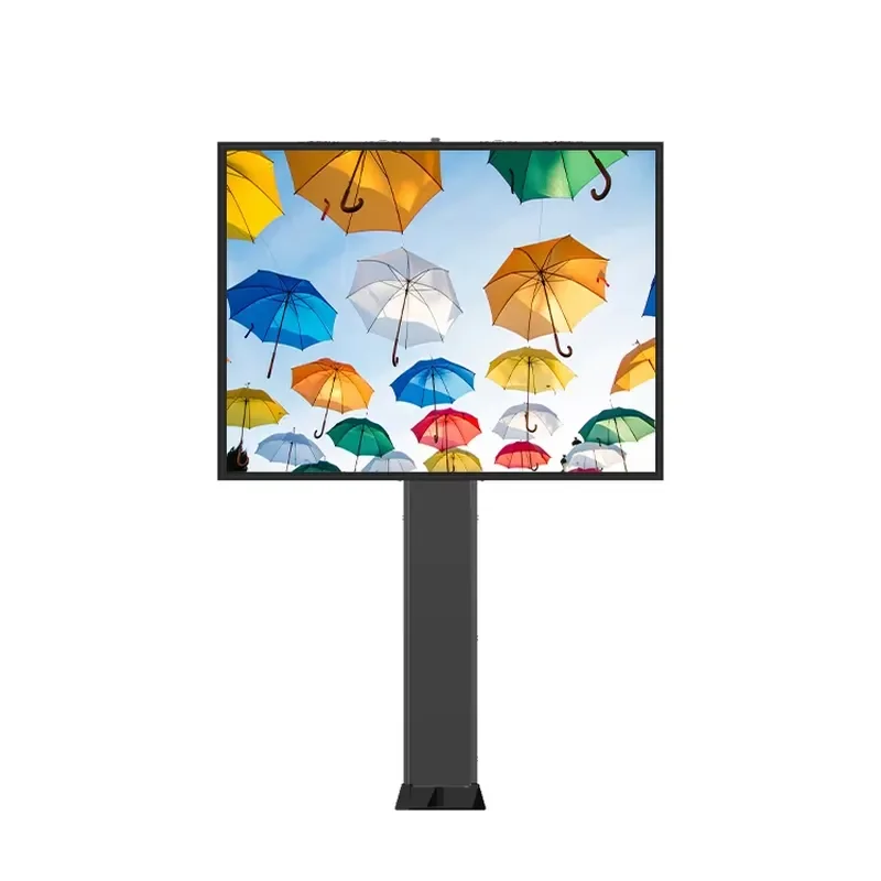 Aluminum Frame Floor Standing Unipole Lamp Post Signage Full Color Led Display Screen Advertising Equipment Billboard