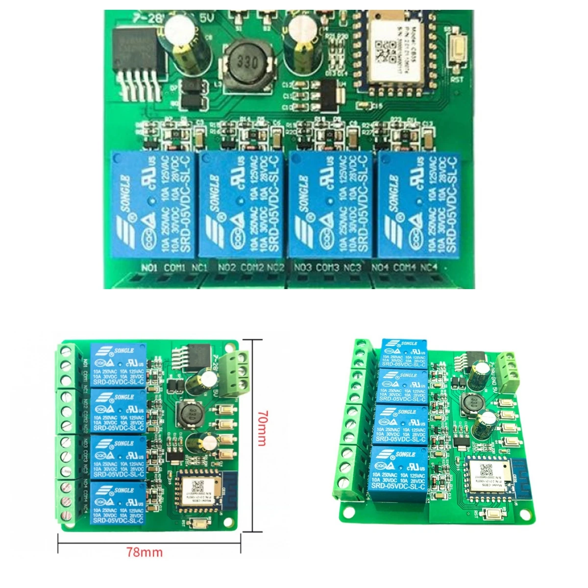 1pcs Graffiti Four-way WiFi Bluetooth-compatible Remote Relay Module