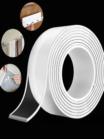 Double Face Transparent Double Sided Tape Super Strong Sided Reusable Waterproof Tapes Heat Resistance Bathroom Home Decoration