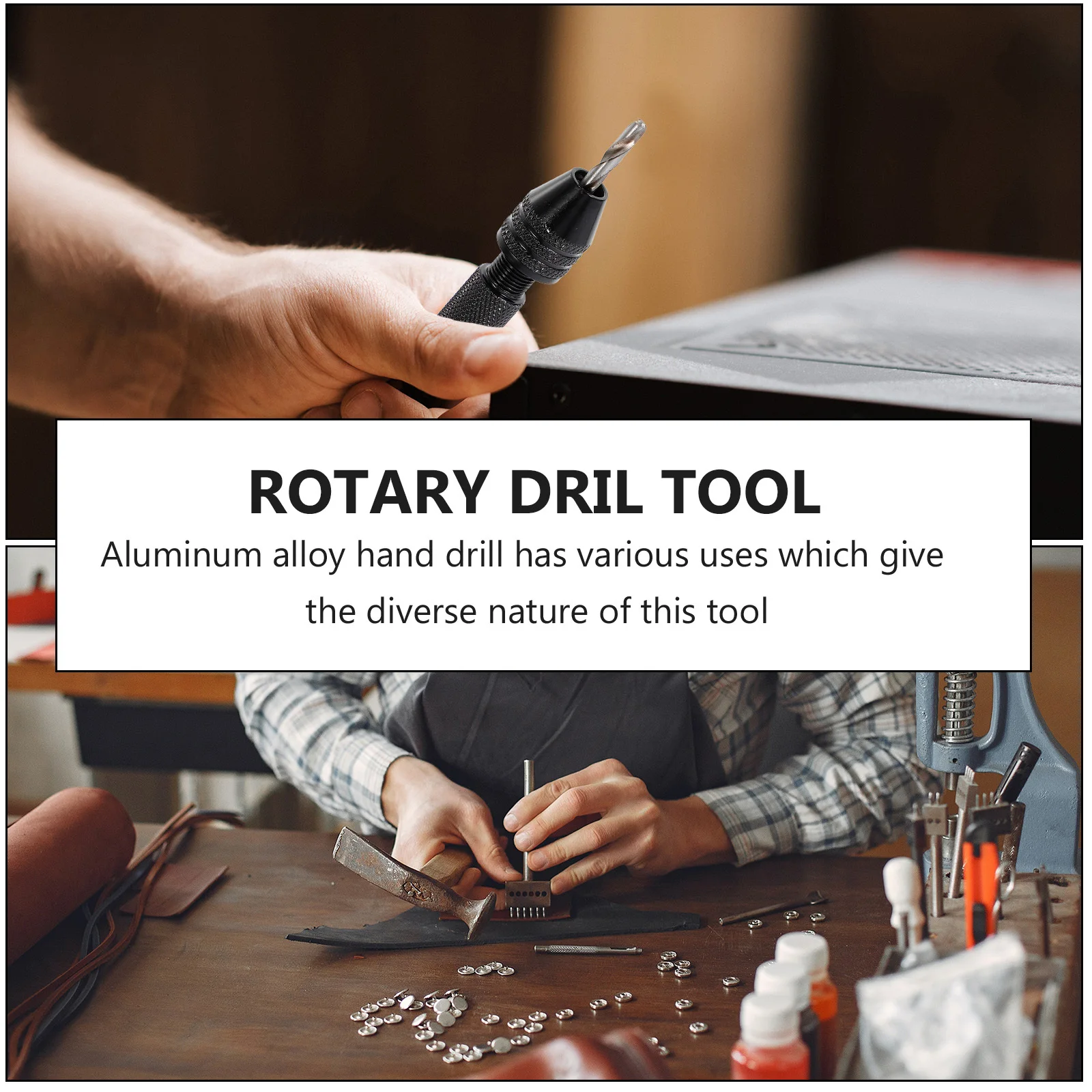 

1Set Pin Vise Hand Drill Micro Mini Drill Bits Kit Ergonomic Anti-Slip Design Precision Rotary Tool for DIY Wood Plastic PVC