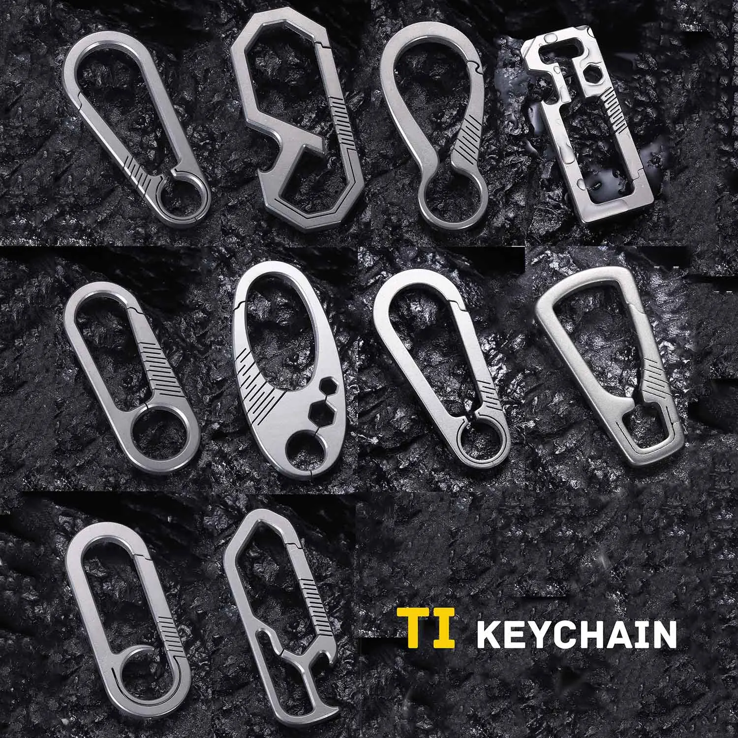 10 Styles Titanium Alloy Keychains Spring-free Men's Multi-functional Portable Bottle Openers Screwdrivers Belt Buckles