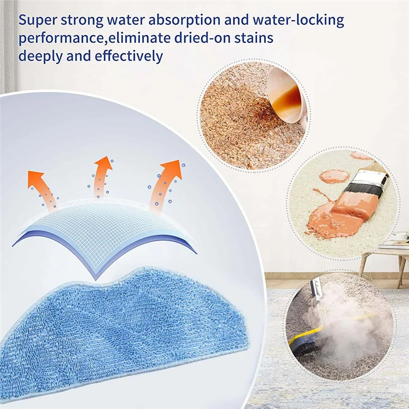

T98C-12 PCS Cleaning Rag For EZVIZ RE4/RE4 Plus/RE4C Plus/RE5/RE5 Plus, ICLEBO G5 MAX,Miwhole M8 Lite Robot Vacuum