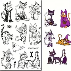 Halloween Cat Clear Stamp For DIY Scrapbooking Seal Card Making A5103