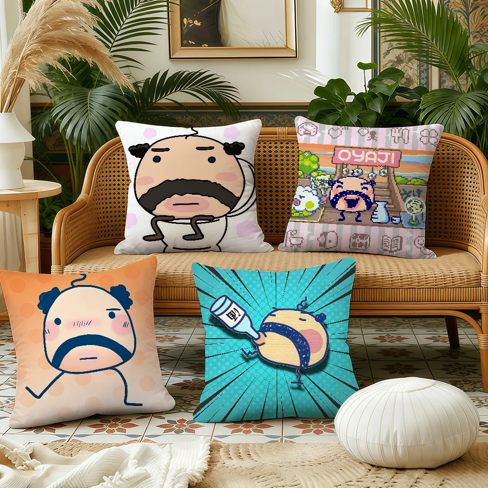 O-Oyajitchi cushion cover Plush art Fabric Soft Double cartoon Sided Print Pixel Sofa Cushion game Cover Throw Pillow Covers