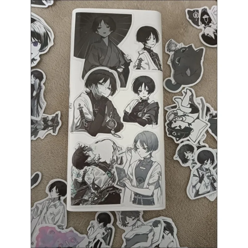 50Pcs/Pack Anime Game Stickers White Style Stickers Wanderer Scaramouche Kunikuzushi Vagrant  DIY Sticker Birthday Gift