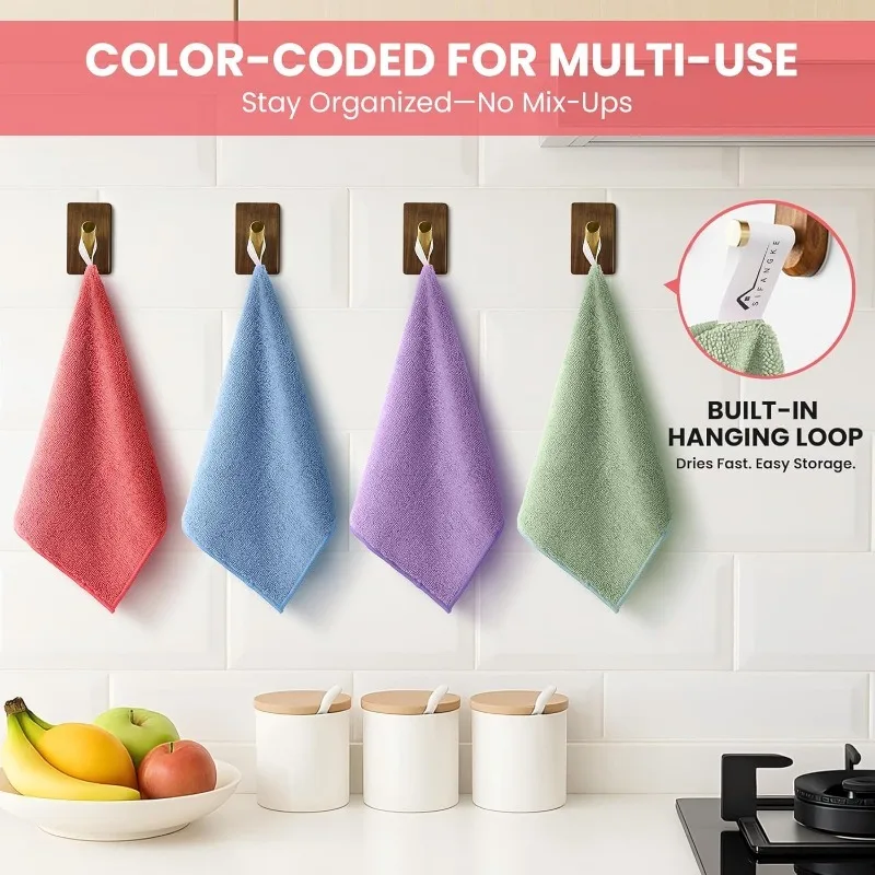 

5-30pcs Microfiber Cleaning Cloths, Multi Colored Cleaning Rags for Housekeeping, Reusable Towels for Car, Kitchen, Bathroom.