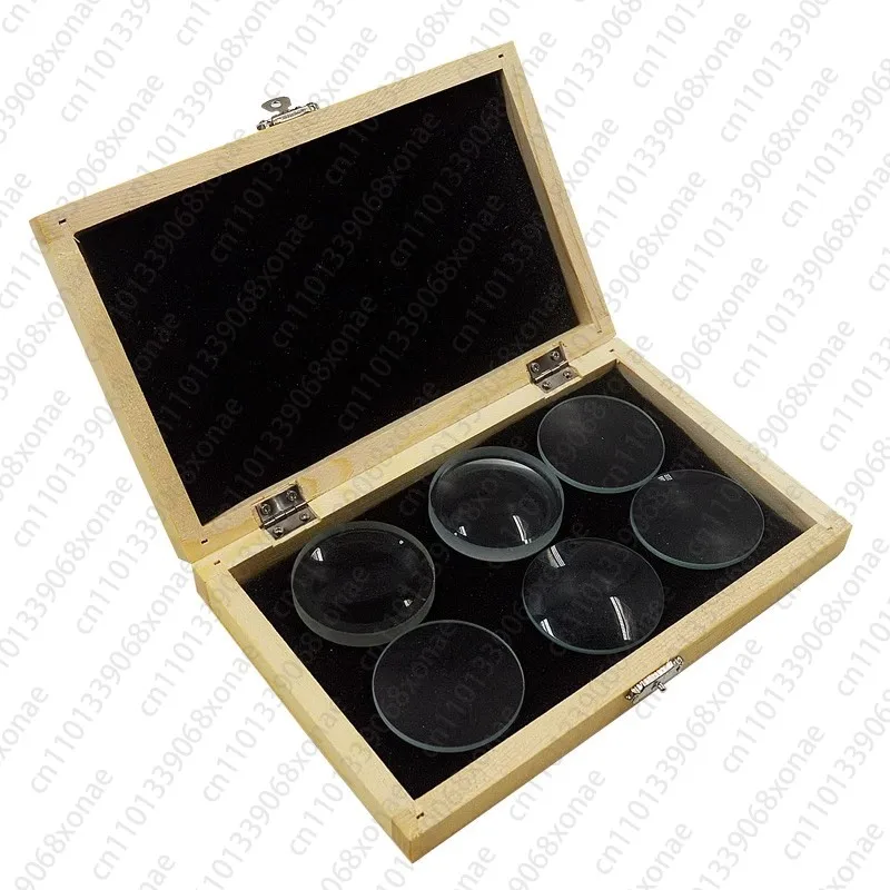 

Вогнуто-выпуклая линза для формирования изображения, набора оборудования для физики, набора линз из 6 предметов в деревянной коробке