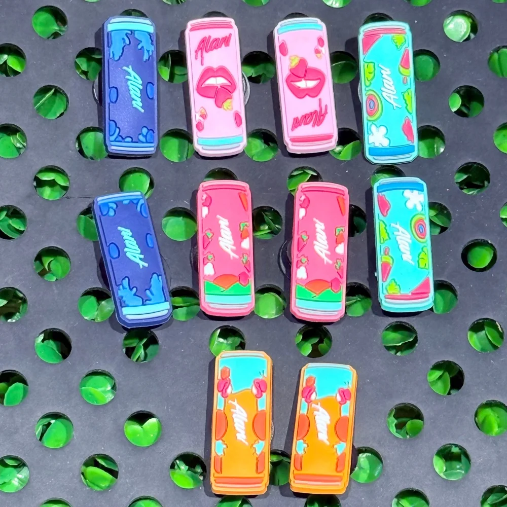 New 1-10Pcs Soft Drinks PVC Shoe Charms For Clogs Pins Garden Shoes Buckle Decorations Fit DIY Bracelets Kids Xmas Party Gift