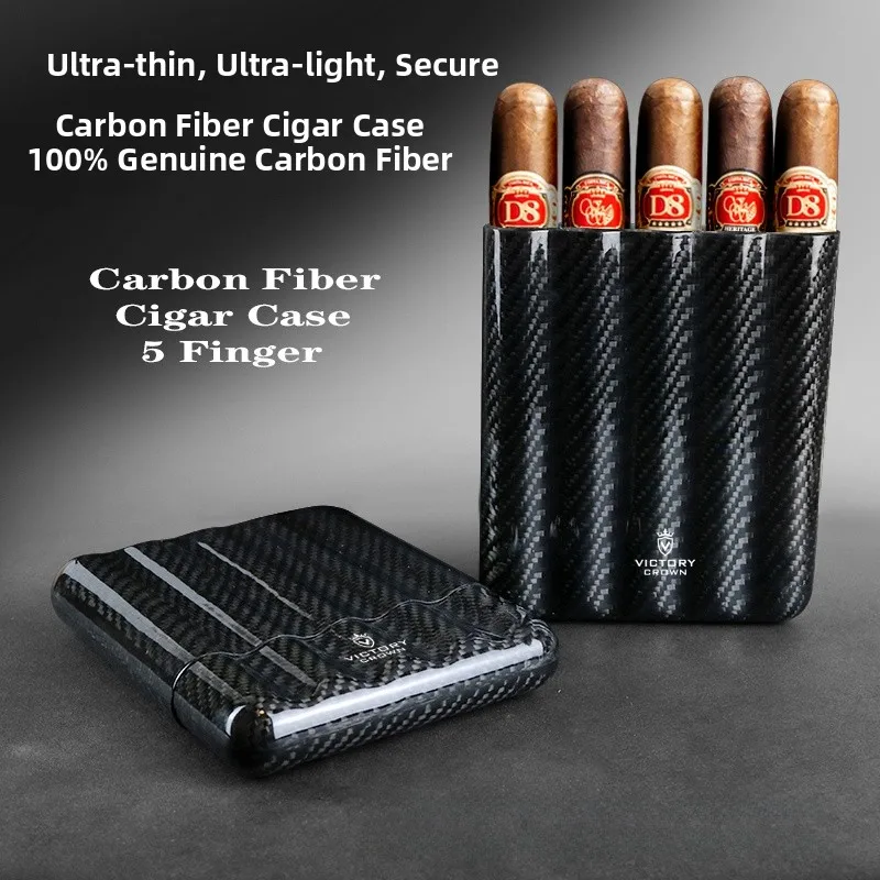 Cuban Cigar Box Lightweight Carbon Fiber Travel Portable Humidification Box Set of 5 Travel Friendly High Quality Painted Craft