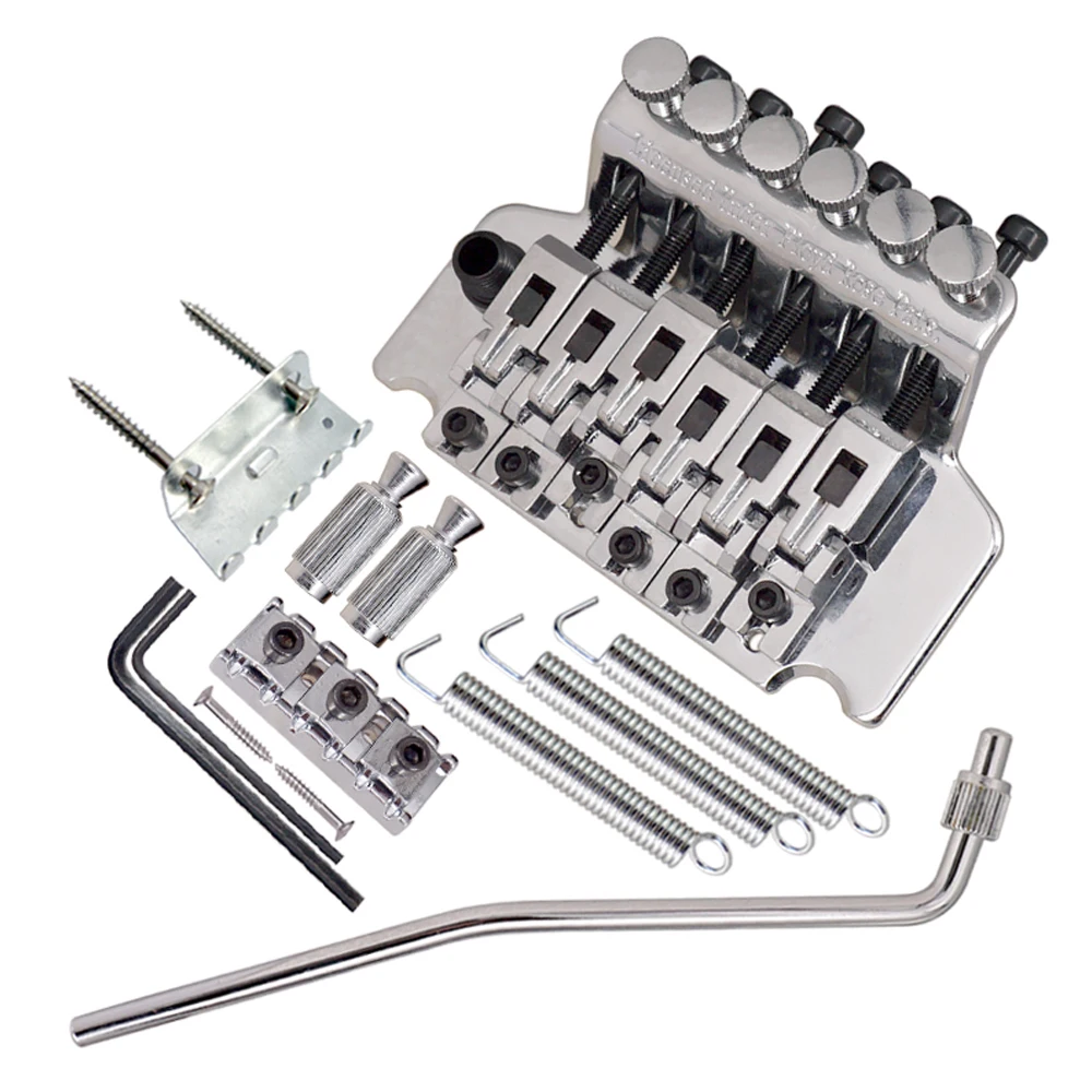 6 String Double Roll Tailpiece Saddle Tremolo Bridge System for Electric Guitar Replacement Zinc Alloy Guitar Tailpiece