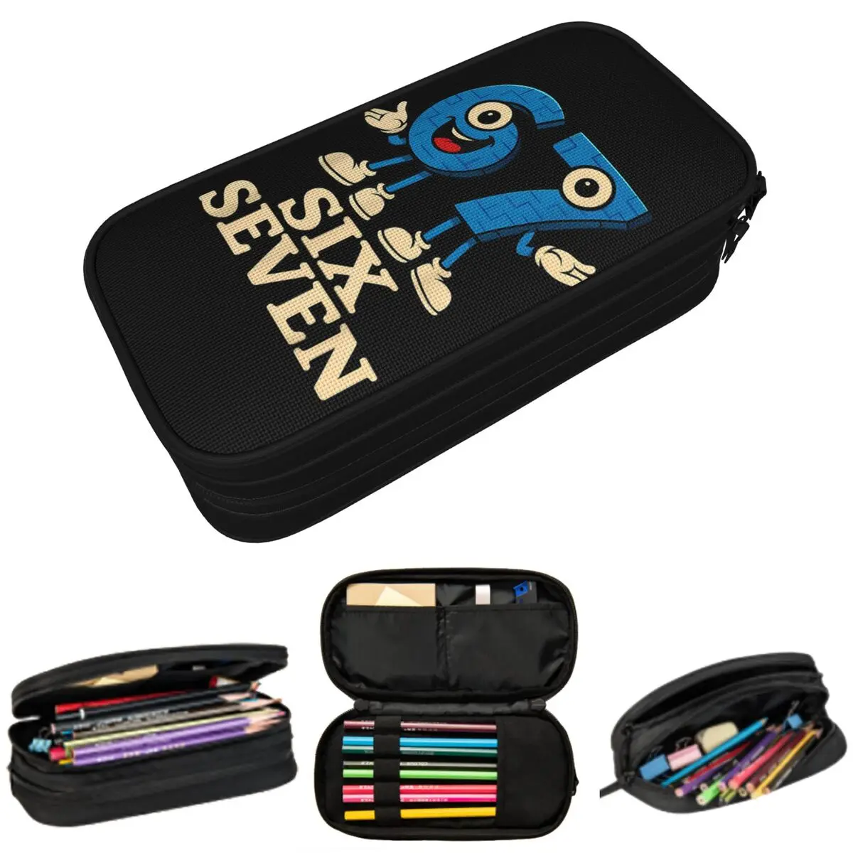Number 67 Building Blocks Print Pencil Case for Boy Girl School Pen Box Pencil Bag Stationery Supplies Pen Holder Bag