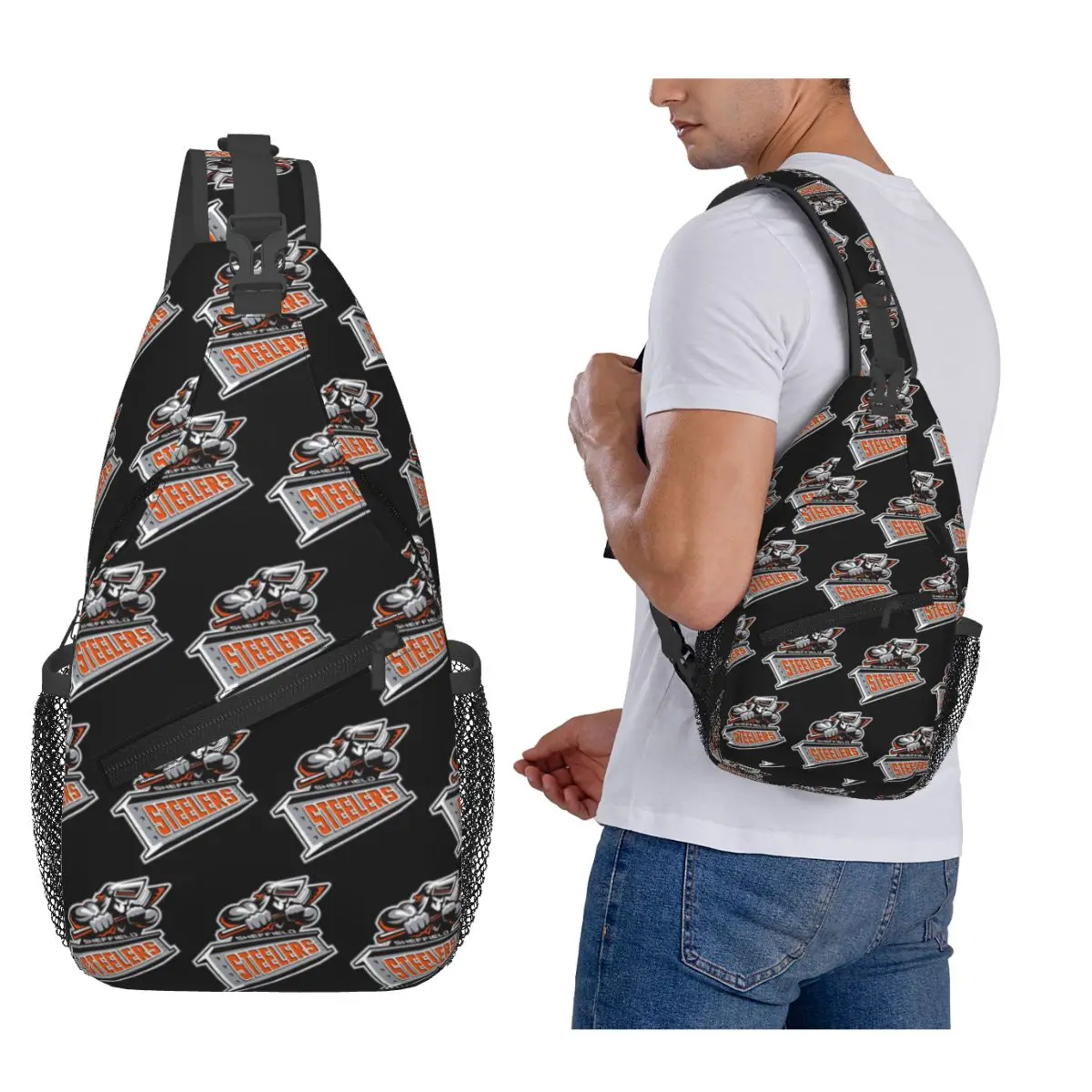

The Sheffield Steelers Chest Bag Men Sling Crossbody Backpack Chest Bag Traveling Hiking Daypack Shoulder Bag