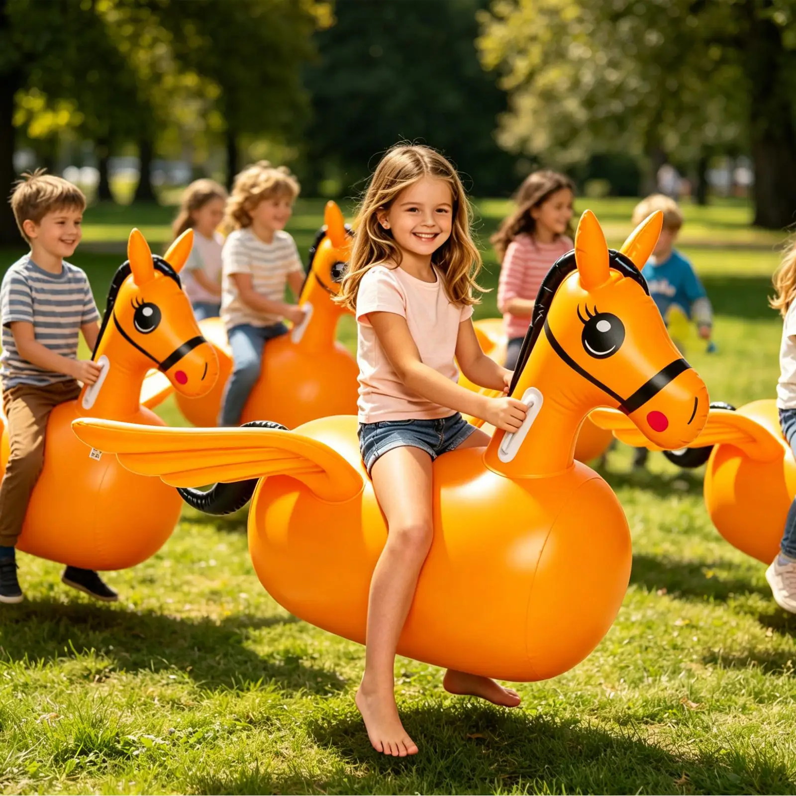 Caballo Inflable de Juguete, Caballo de PVC para Montar, Juguete de Caballo Saltarín para Niños, Bebés y Niños Pequeños