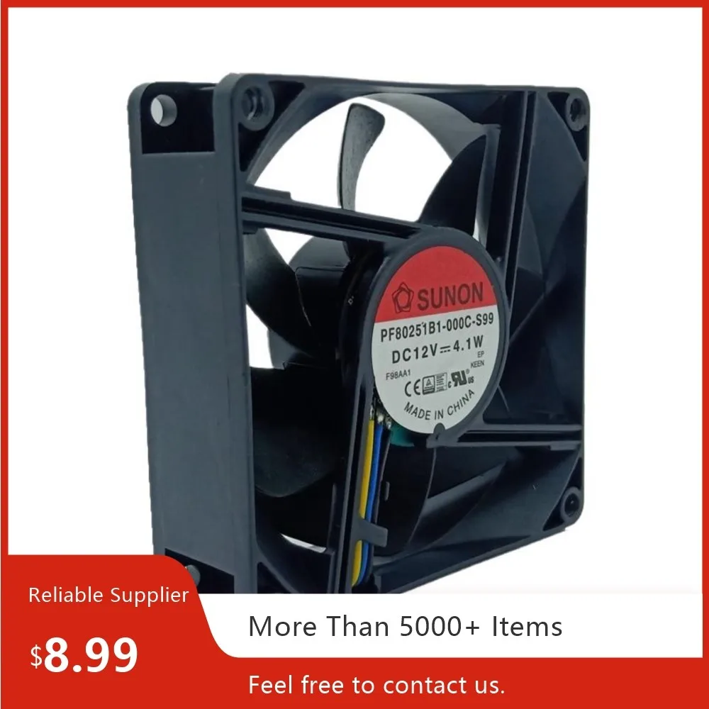 for SUNON PF80251B1-000C-S99 80mm 12V 4-Pin PWM Cooling Fan 4800RPM Servers & Industrial Applications
