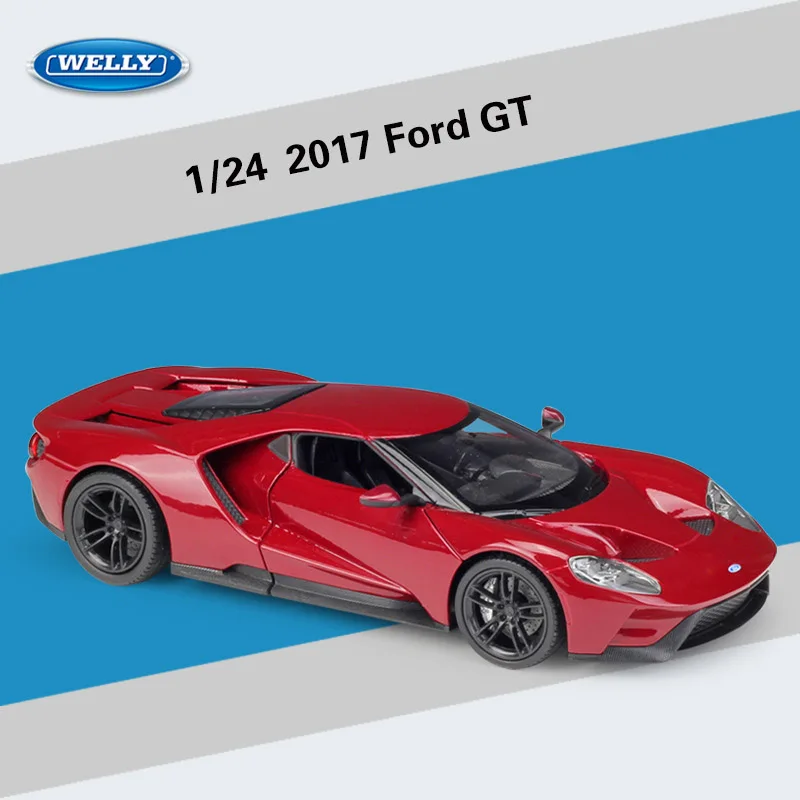 

WELLY 1:24 2017 Ford GT Die-cast Alloy Car Model Toys Collectible Miniature Cars Model Decoration Holiday Gift Wholesale