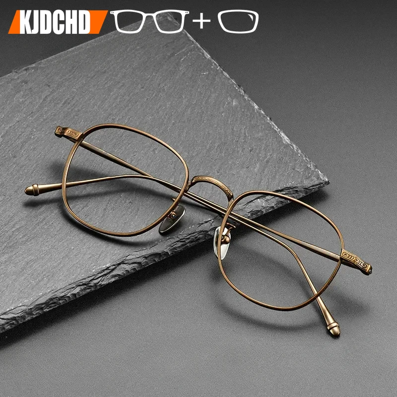 

Round Titanium Custom Prescription Glasses Men Optical Bifocal Eyeglasses Myopia Progressive Multifocal Spectacles Vintage