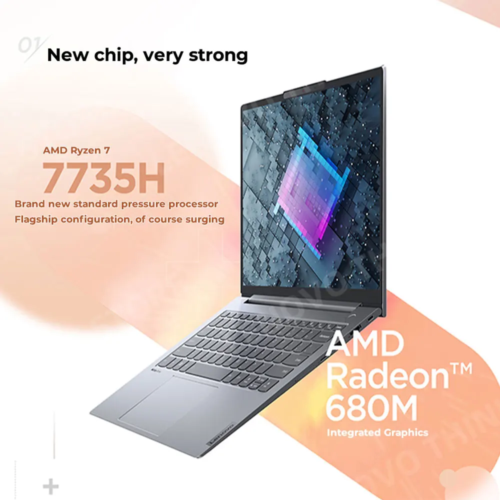 Lenovo Laptop ThinkBook 14+ AMD Ryzen R7 7735H 16GB/32GB RAM 512G/1T SSD 14-Inch 2.8K 90Hz IPS Screen Notebook Computer PC