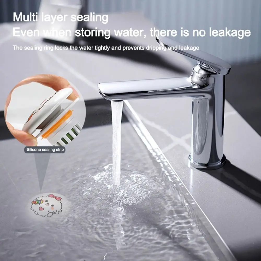 Cute Puppy Pattern Rebound Drain Plug Pop-up Design Anti-clogging Function Anti-clogging Hair Catcher