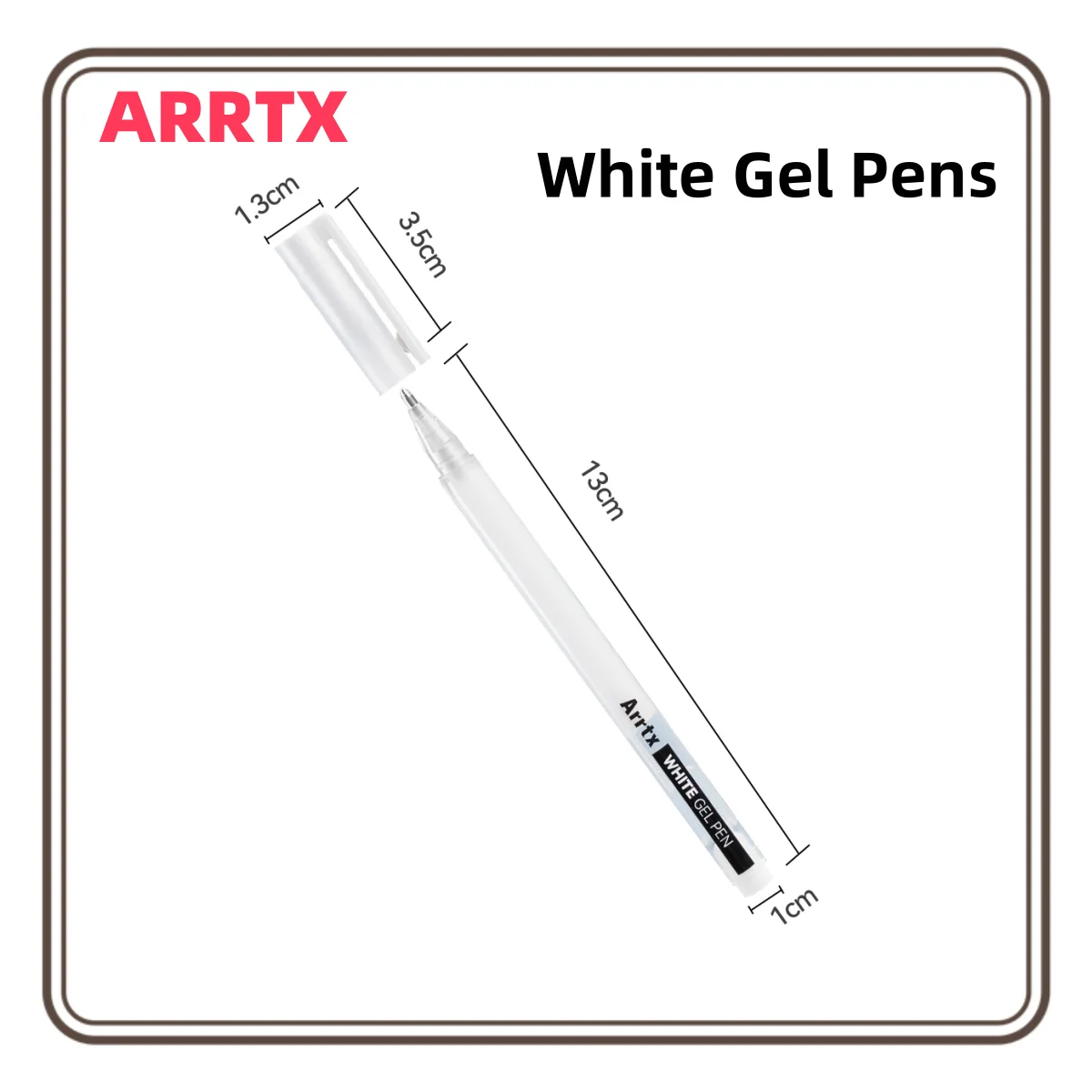 Arrtx White Gel Pens 1mm Fine Point Gel Ink Pen Opaque Archival Ink Pens for Black Paper Drawing Sketching Illustration Card