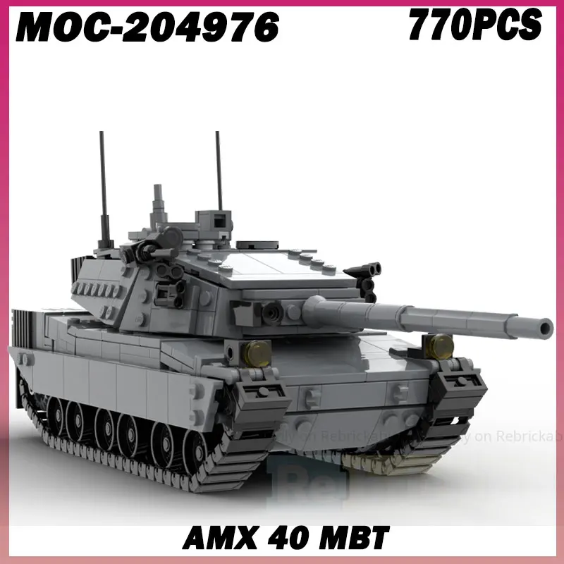 

770 шт. MOC- 204976 AMX 40 MBT WW II Военная машина Оружие Немецкий средний танк 1:35 DIY Модель Строительные блоки Головоломка Образование