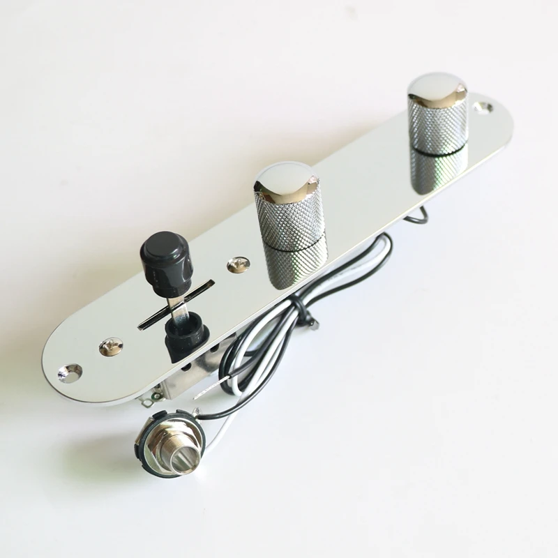 Electric Guitar Tele Control Panel Assembly Line Electronic Knob Silver Assembly Control System a Set