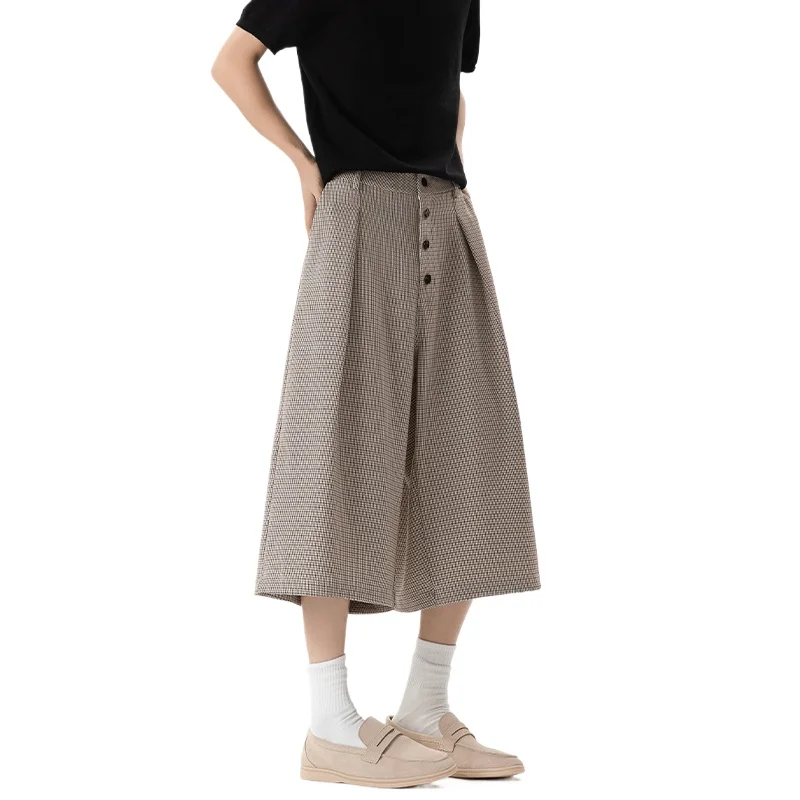 

Unisex Capri Pants Summer Fashion Casual Solid Color Trendiness 4 Button Street Style Shorts Streetwear Urban Shopping Men Women
