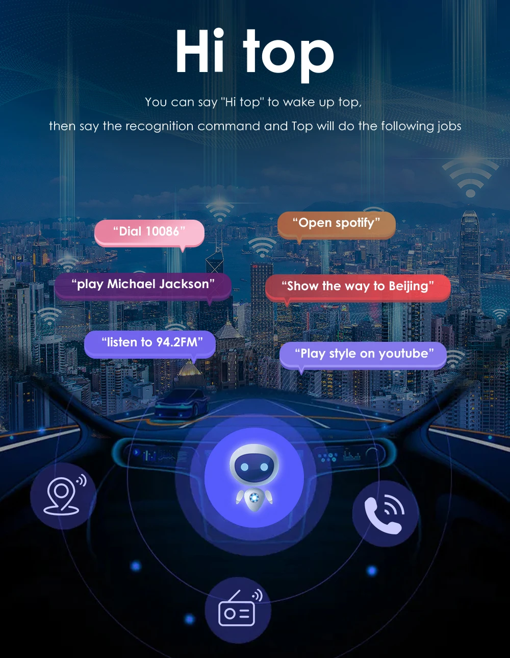 Toppal AI Voice Assistant Commands Control Software Pro Version Only For Ossuret Android Car Radio Headunit Intelligent