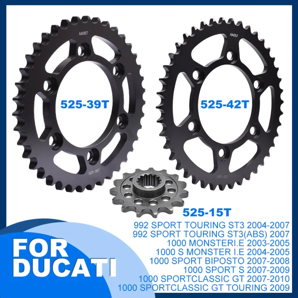 525-15T 39T 42T Front Rear Sprocket Kit for Ducati  992 Sport Turismo ST2 1000 Mon/ster 1000 Sport Biposto classic GT Touring