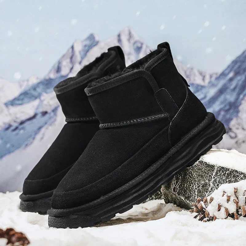 Casual Sneaker Men's Sneakers Winter Boots for Men Ankle Boots Shoes for Men Thick Bottom Add Velvet Soft and Comfortable Warm