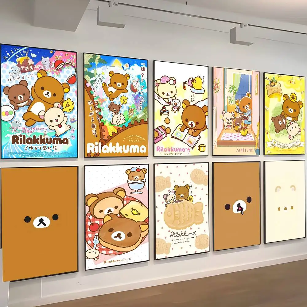 R-Rilakkuma Mellow-Comfy Classic Vintage Posters Whitepaper Prints Posters Artwork Kawaii Room Decor