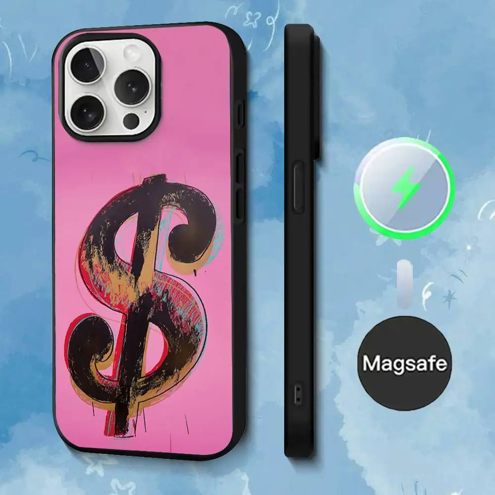 Casing Ponsel A-Andy W-Warhol Art Untuk iPhone 17,16,15,14,13,12,11,Pro,Max,Plus,Mini,SE4,E Pengisian Daya Nirkabel Magnetik Magsafe