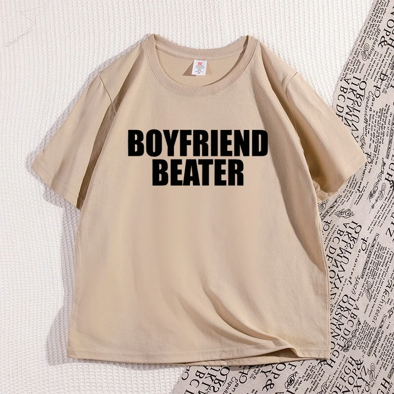 Boyfriend Beater T-Shirt Men Women Dark Humor Tee Shirt Print Men Cool Loose O-neck Tops for Men Short Sleeve Male Tees