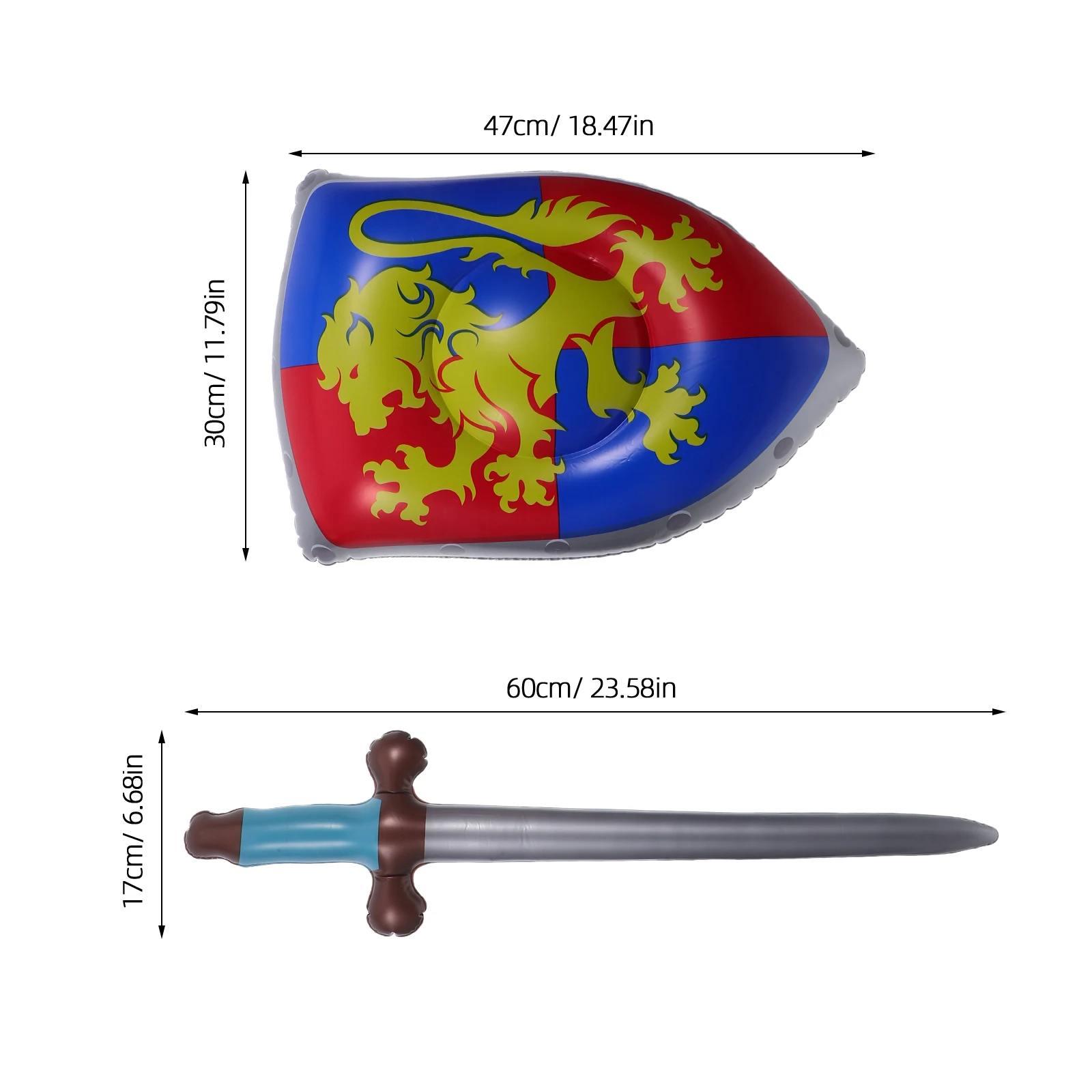 مجموعة مكونة من 4 قطع قابلة للنفخ: دروع السيوف المفجرة لملحقات أزياء القراصنة للهالوين دعائم العصور الوسطى للعب الأدوار #6