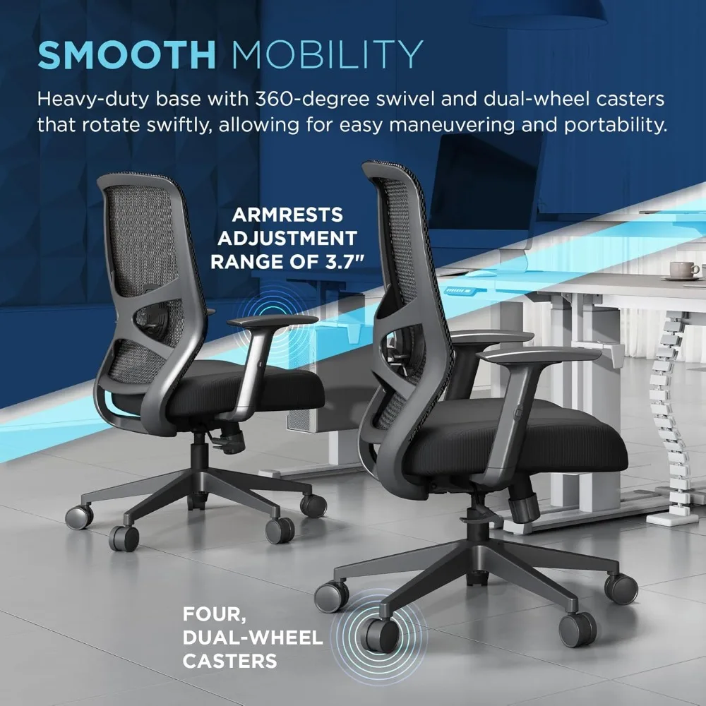 

Executive Task Office Chair with Mesh Back and Built-in Lumbar Support, Height-Adjustable Ergonomic Mesh, Customized