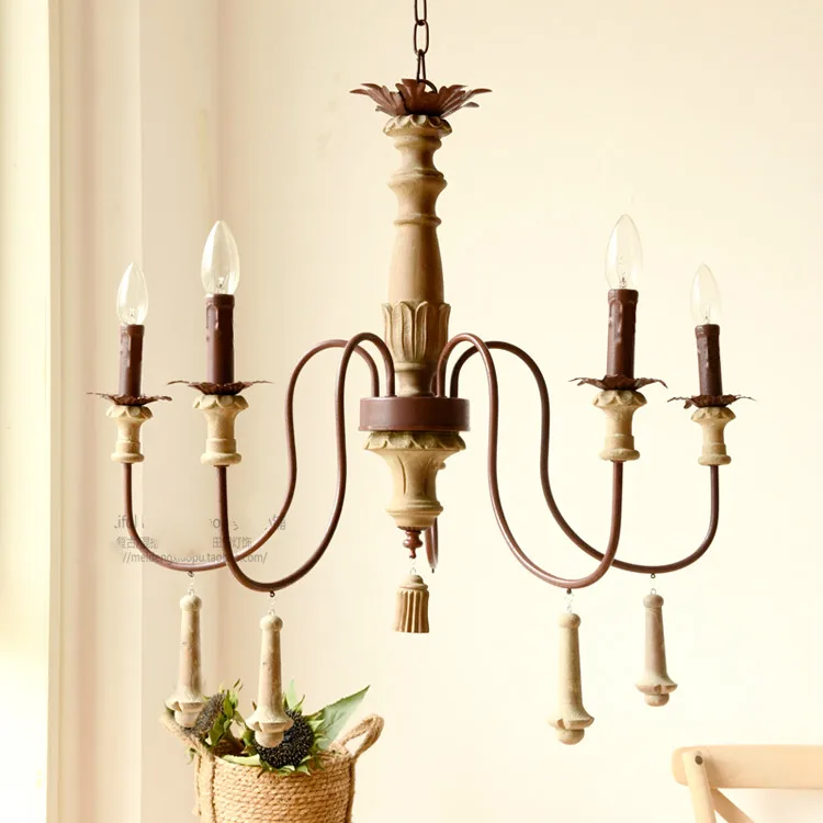 Hallway industrial Chandelier lighting Kitchen lamp for dining room Foyer antique Resin ceiling chandeliers led candle holders