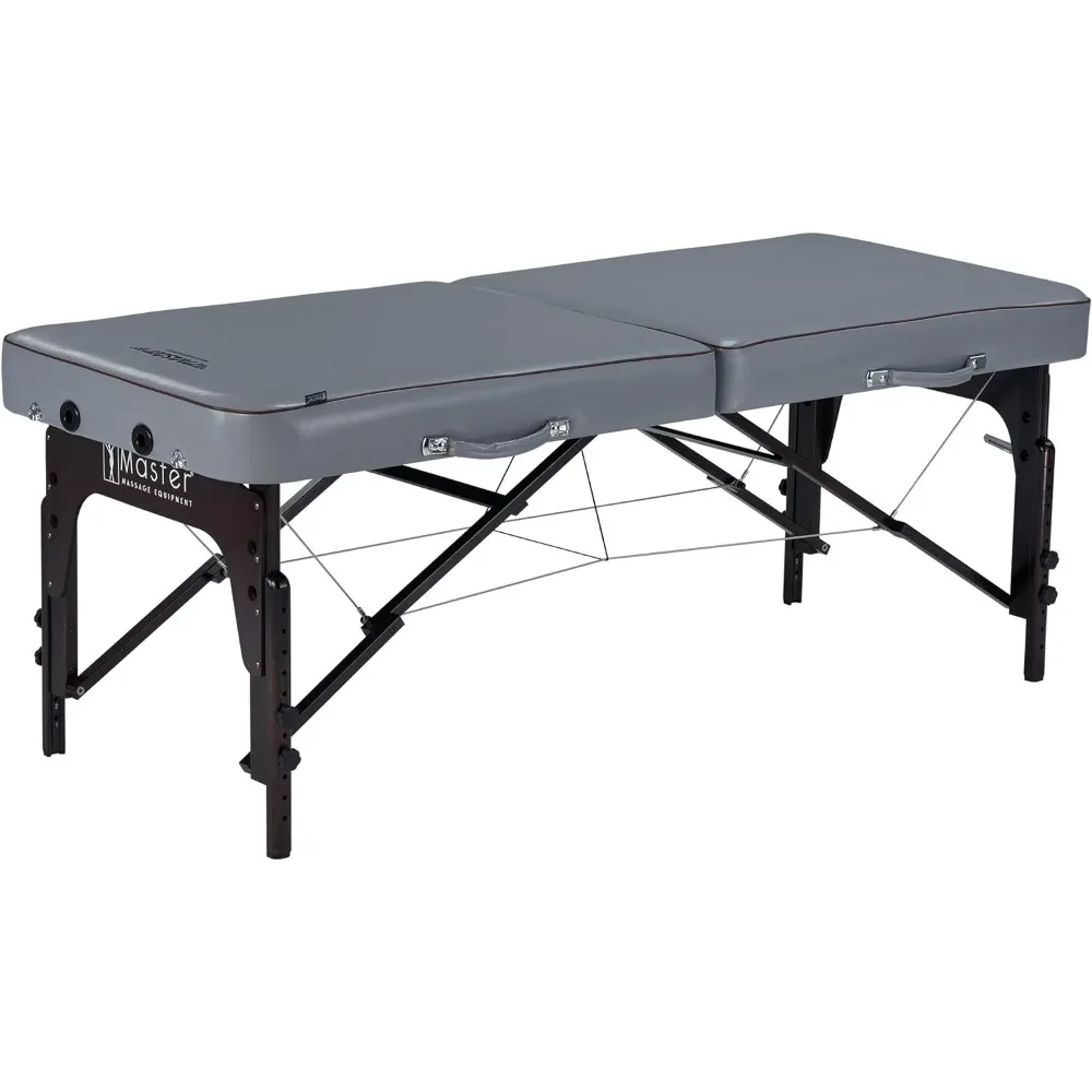 Table de massage portable Montour Lx, table de massage pliable, mousse à mémoire de forme, gris colombe, Master Énergie, GT, 30 po, 3 po