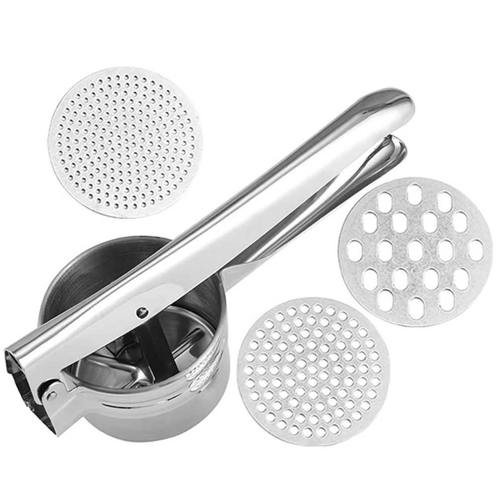 

1 Set Stainless Steel Potato Ricer Reusable Manual Masher For Potatoes Sweet Potatoes Pumpkins Kitchen Tool Multi-Use Vegetable