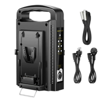 NEEWER V Mount Battery Charger Dual Channel with 100W/75W PD USB C Fast Charging, Metal Charger For SmallRig NEEWER PS099E VB99