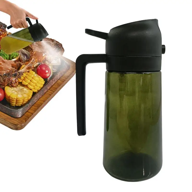 470mL สเปรย์น้ํามันขวดครัว 2-in-1 น้ํามัน Sprayer ขวดครัวน้ํามันทําอาหาร Dispenser Vaporizer Cruet สําหรับ Camping BBQ Baking