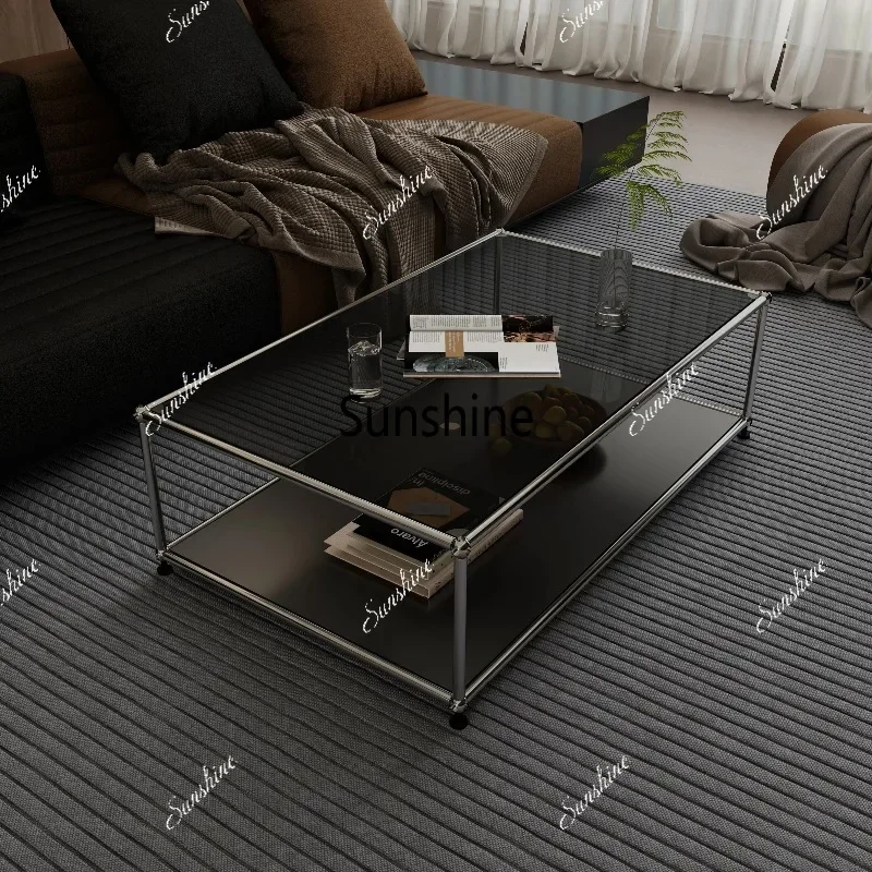 

Fashion Unique Side Table Aesthetic Standing Minimalist Glass Living Room Clear Side Table Writing Couchtisch Trendy FurnitureTJ