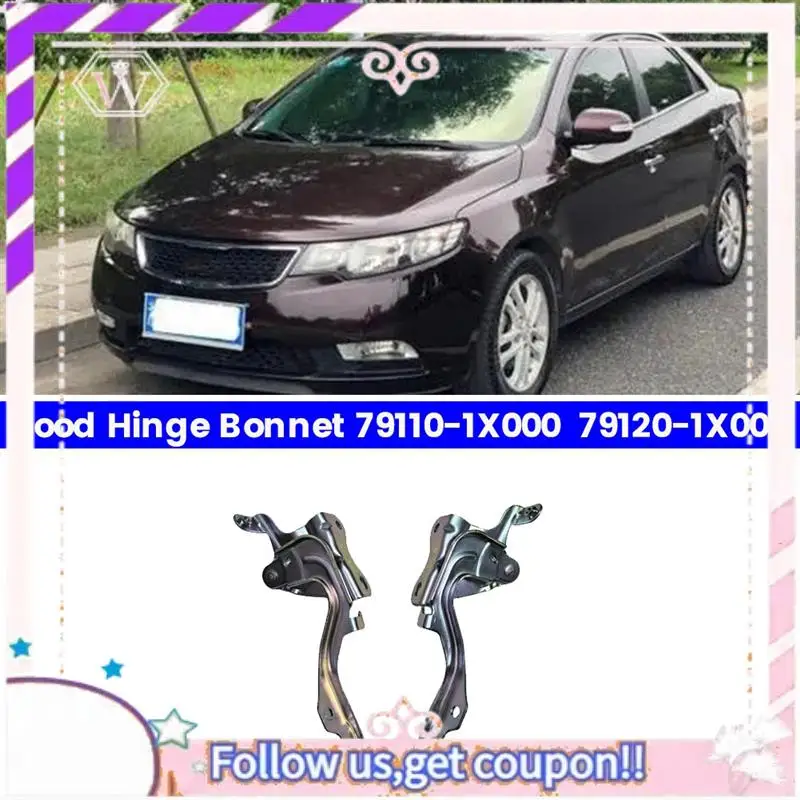 

Portable 1Pair Driver & Passenger Side Hood Hinge Cover 79110-1X000 79120-1X000 For Kia Forte 2009-2017 Engine Bonnet Hinge Acce