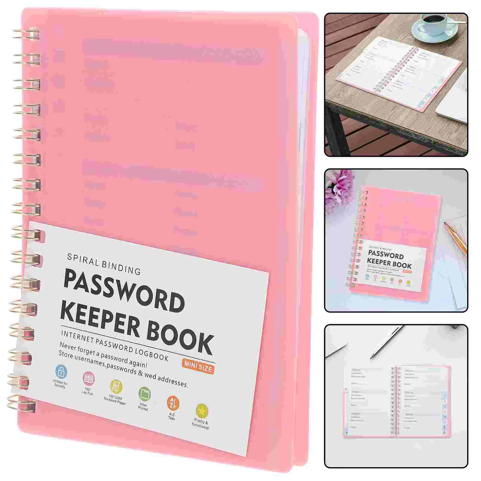 Password Book Small Notebook Alphabet Mini Security Books for Seniors Keeper Log Letter Portable Password Management